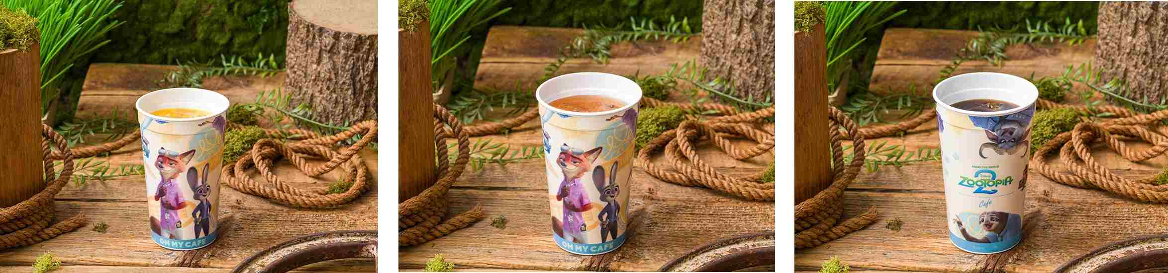 オレンジジュース、アイスティー、アイスコーヒー