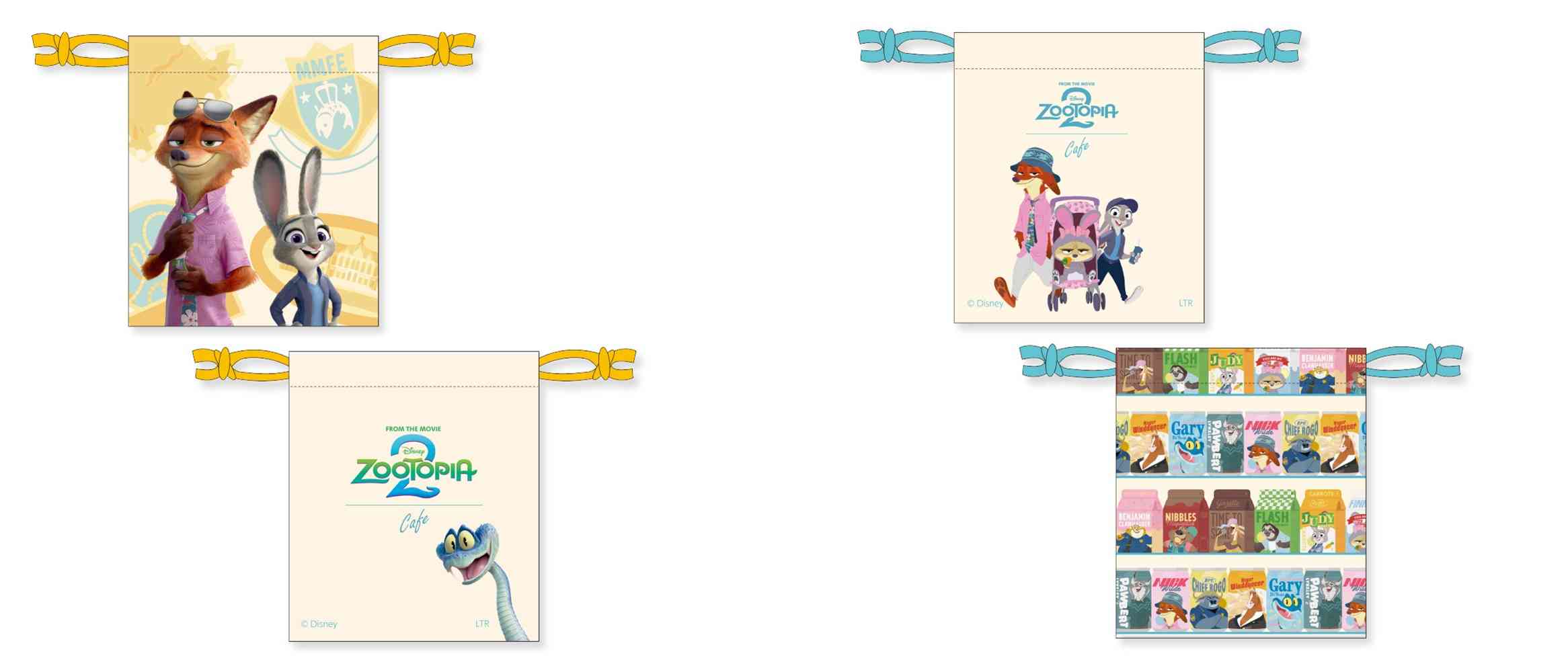 巾着(イエロー)、巾着(スカイブルー)