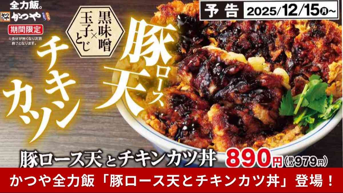 【かつや全力飯】2025年最後の新作「豚ロース天とチキンカツ丼」で年末は胃袋フル稼働！