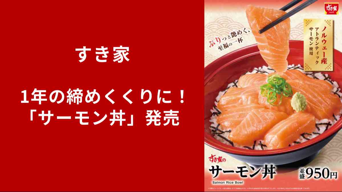 【すき家新作】一年の締めくくりに「サーモン丼」を販売
