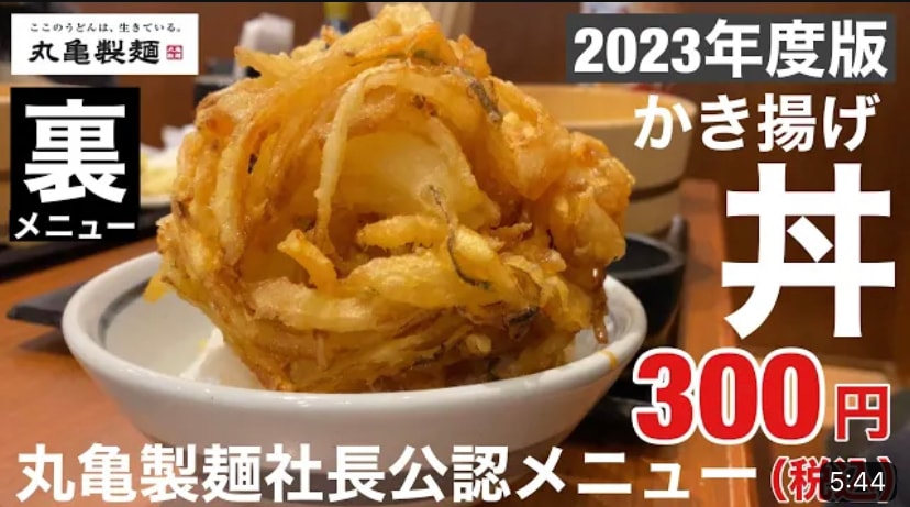 【丸亀製麺】「かき揚げ丼300円」は社長公認の裏メニュー!?コスパ良くて絶品《2023年新メニュー》