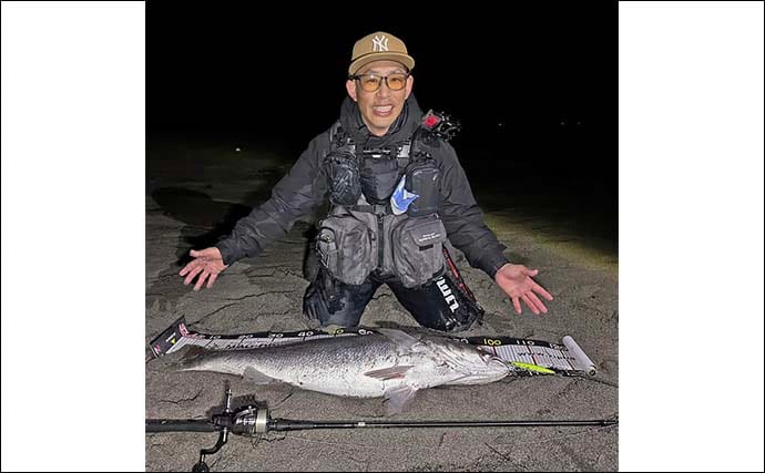 「オオニベ102cmが砂浜に降臨！」遠州灘サーフのルアーゲームでメーター超え達成【静岡】