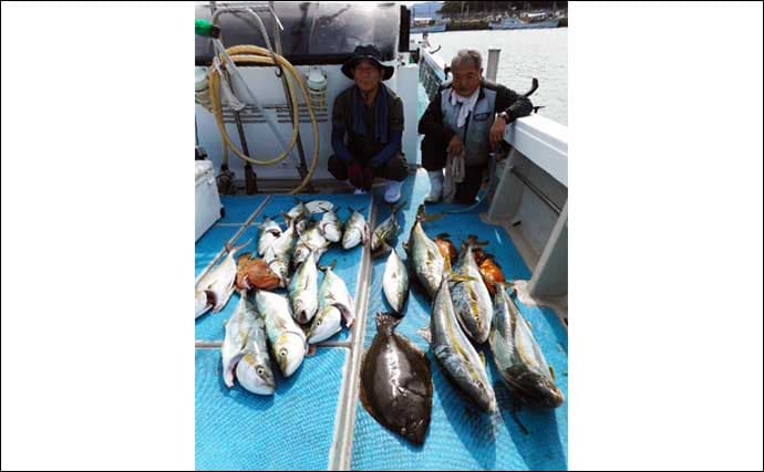 【沖釣り釣果速報】落とし込み釣りでヒラマサ107cm浮上!エサ付き抜群で青物ラッシュ!(福岡)