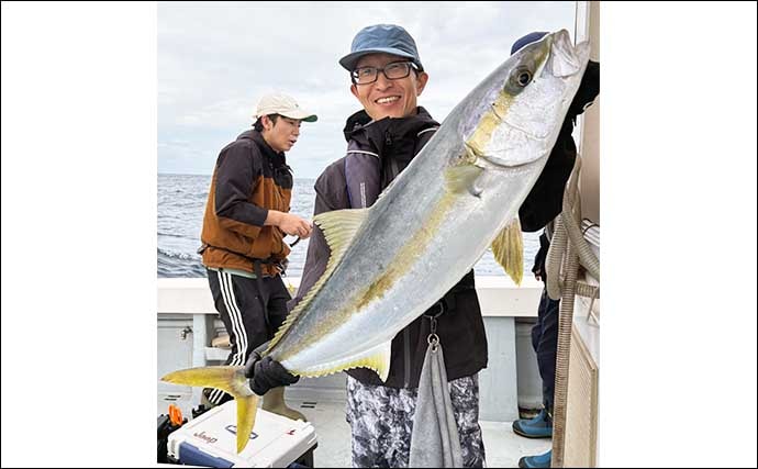 【沖釣り釣果速報】落とし込み釣りでヒラマサ107cm浮上!エサ付き抜群で青物ラッシュ!(福岡)