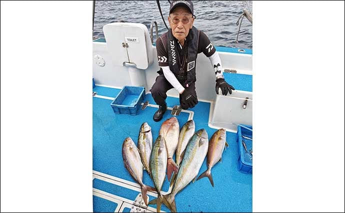 【沖釣り釣果速報】落とし込み釣りでヒラマサ107cm浮上!エサ付き抜群で青物ラッシュ!(福岡)