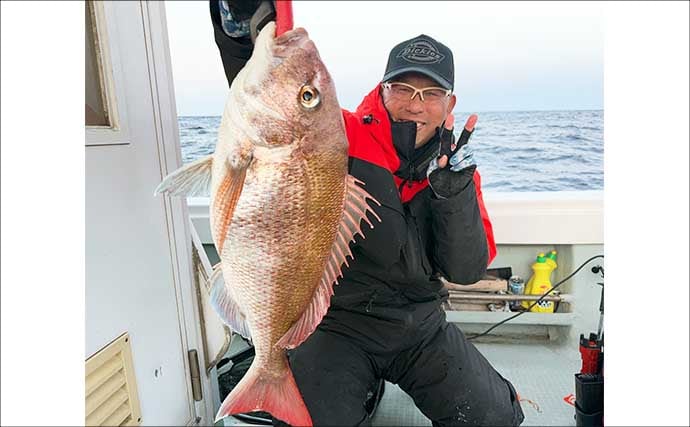 タイラバで4kg筆頭にマダイ数釣りと好気配続く！【沖のルアー釣果速報・福岡】