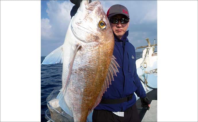 タイラバで4kg筆頭にマダイ数釣りと好気配続く！【沖のルアー釣果速報・福岡】