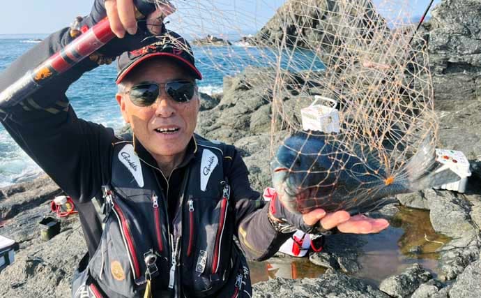 美味しそうな良型クロ（グレ）乱舞！磯フカセ釣りで45cm頭に本命続々【大分・蒲江】