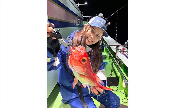 「フラッシャーサビキで赤いダイヤを狙う！」半夜キンメダイ釣りで2ケタ釣果達成【恵津丸】
