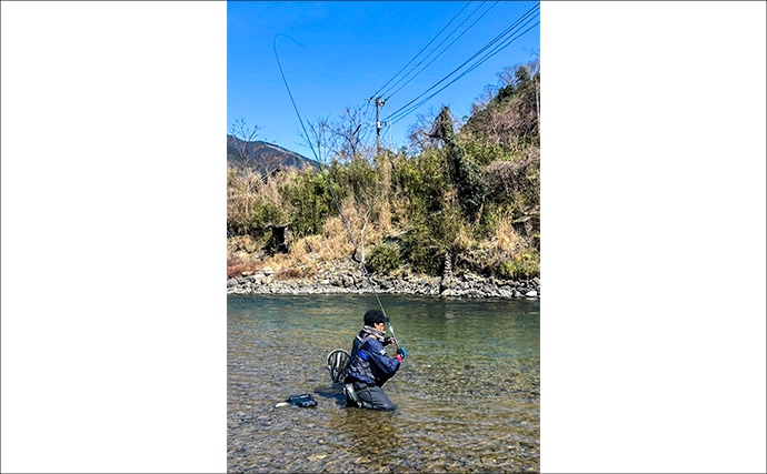 渓流エサ釣りで29.5cm「泣き尺」ヤマメと対面【熊本】解禁日釣行で手中