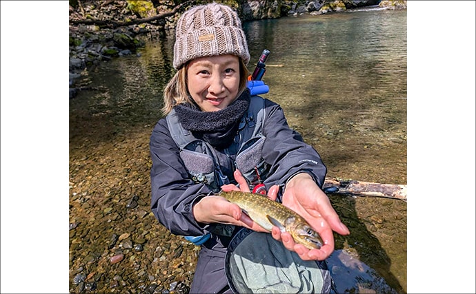 渓流エサ釣りで29.5cm「泣き尺」ヤマメと対面【熊本】解禁日釣行で手中