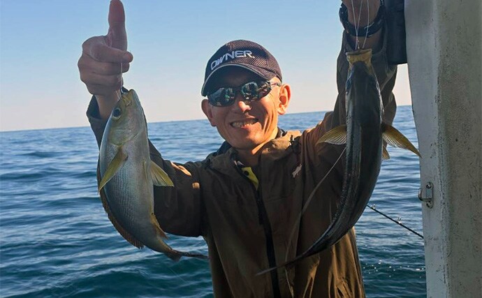 那智勝浦の天びん五目釣りで季節外れのウメイロが連発【和歌山】多彩な美味魚が続々