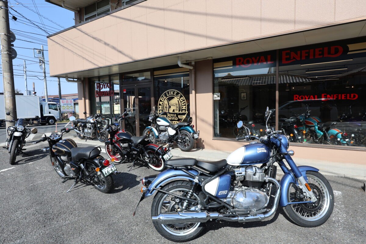ロイヤルエンフィールド全車を試乗車として用意するロイヤルエンフィールド千葉。