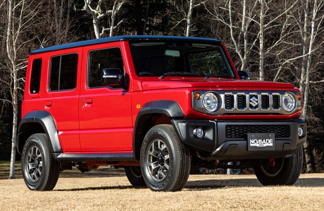 現在スズキの新車販売の半分以上を占めるのがインド。写真はインド産のジムニーノマド。日本市場でも話題を呼んでいる