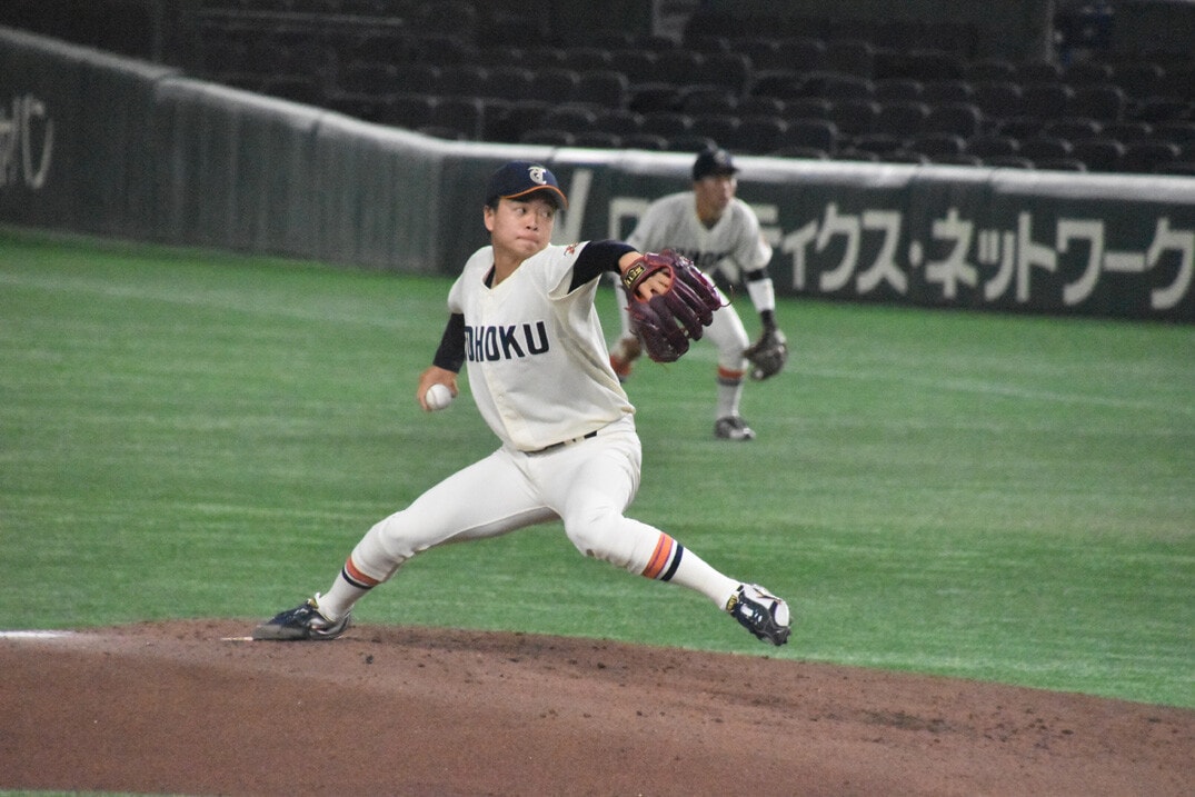 優勝した東北福祉大のエース・櫻井。ストレートは140キロ台ながら多彩な変化球も駆使して打者を翻弄する