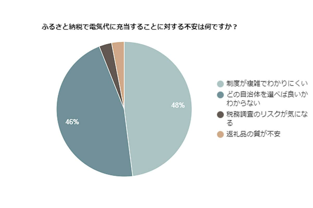 ふるさと納税を電気代に充当することに対する不安は？