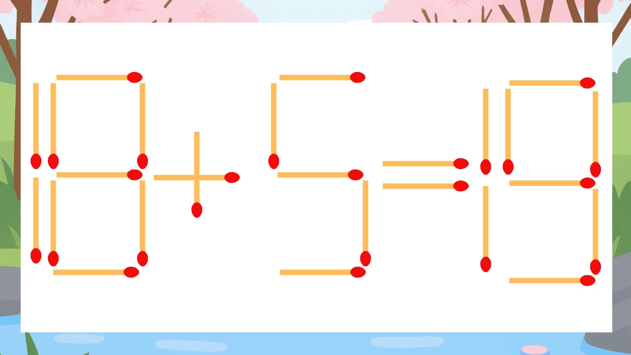 【マッチ棒クイズ】1本だけ動かして正しい式に:18+5=19?の画像