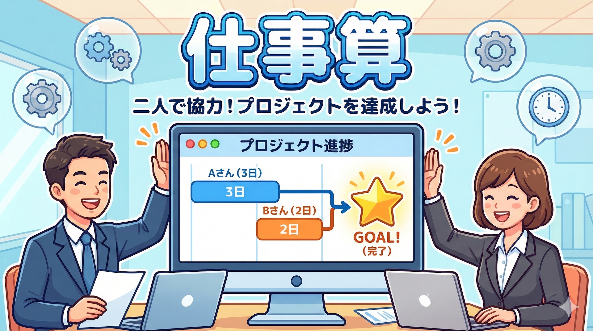 【仕事算】2人でペンキ塗り