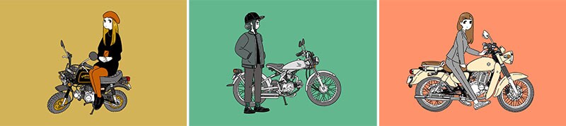 イラストレーター・間島 口氏の展示会「バイクとカフェ展」が3/5~17までユナイテッドカフェ宮ヶ瀬にて開催 記事2