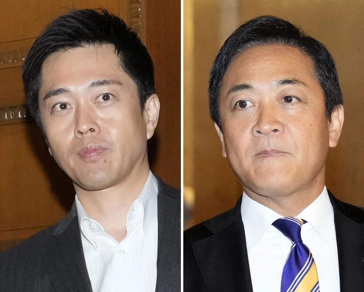 維新・吉村氏と国民民主・玉木氏。玉木氏に訪れていた権力を獲れたという瞬間とは......?(写真:共同)