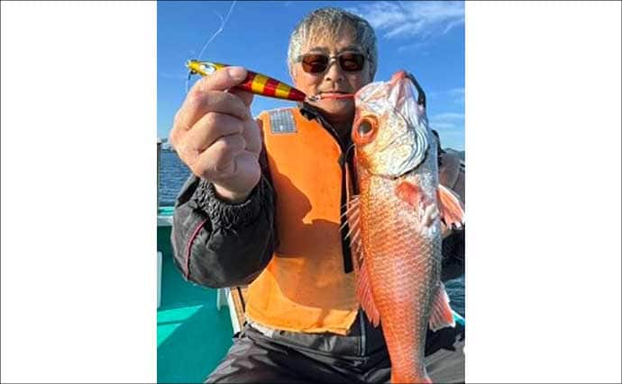 【沖釣り釣果速報】中深海釣りで赤い宝石アカムツ確保！アマダイ＆オニカサゴも連発（北陸）