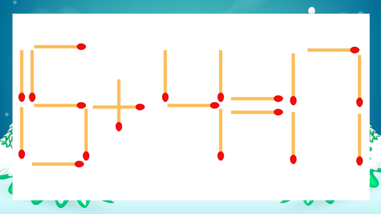 【マッチ棒クイズ】1本だけ動かして正しい式に：15+4=17？の画像