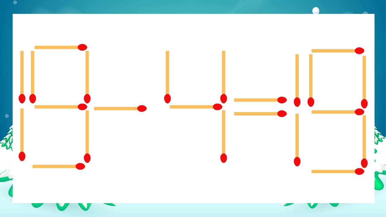 【マッチ棒クイズ】1本だけ動かして正しい式に：19-4=19？の画像