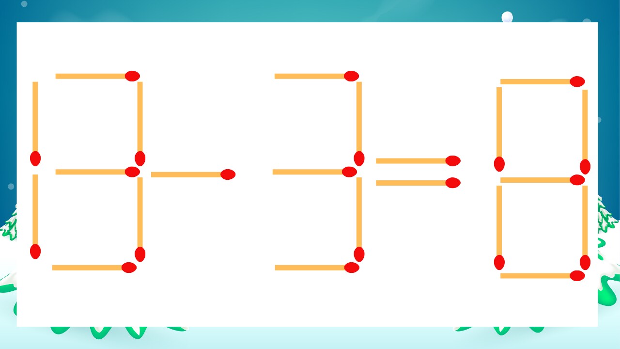 【マッチ棒クイズ】1本だけ動かして正しい式に:13-3=8?の画像