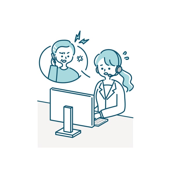 clip art of female operator working in call center(conversation with senior male)