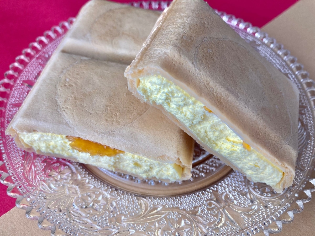 甘さ控えめで食べやすい！シナモンもいいアクセント！【セブン】アップルソースが入ったモナカアイス