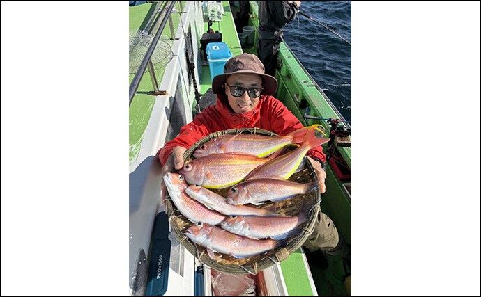 アマダイ釣りは多彩なゲストとの出会いが面白い！【ちがさき丸】本命5匹に多彩なゲスト登場