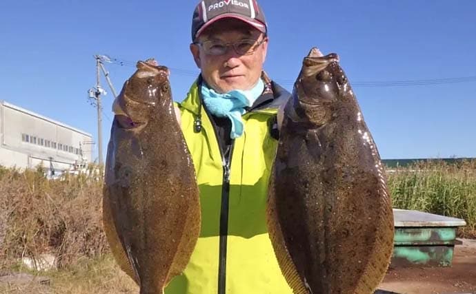 「浅場9mで訪れたチャンスをものに！」伊良湖沖の泳がせ釣りでヒラメ2匹手中【愛知】