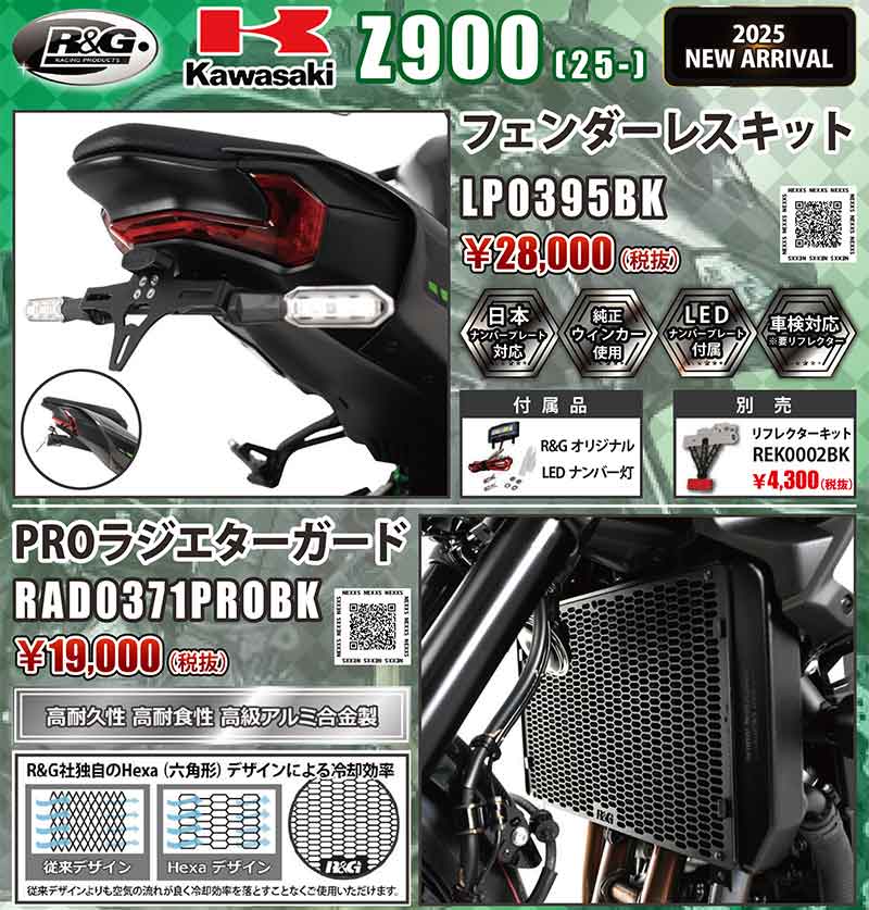 ネクサスからカワサキ Z900(25-)用「フェンダーレスキット/PROラジエターガード」が発売! 記事1