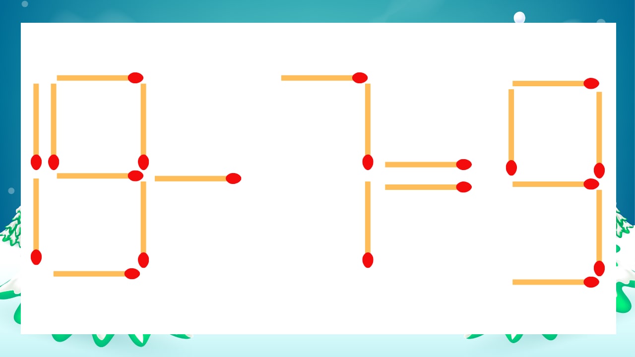 【マッチ棒クイズ】1本だけ動かして正しい式に：19-7=9？