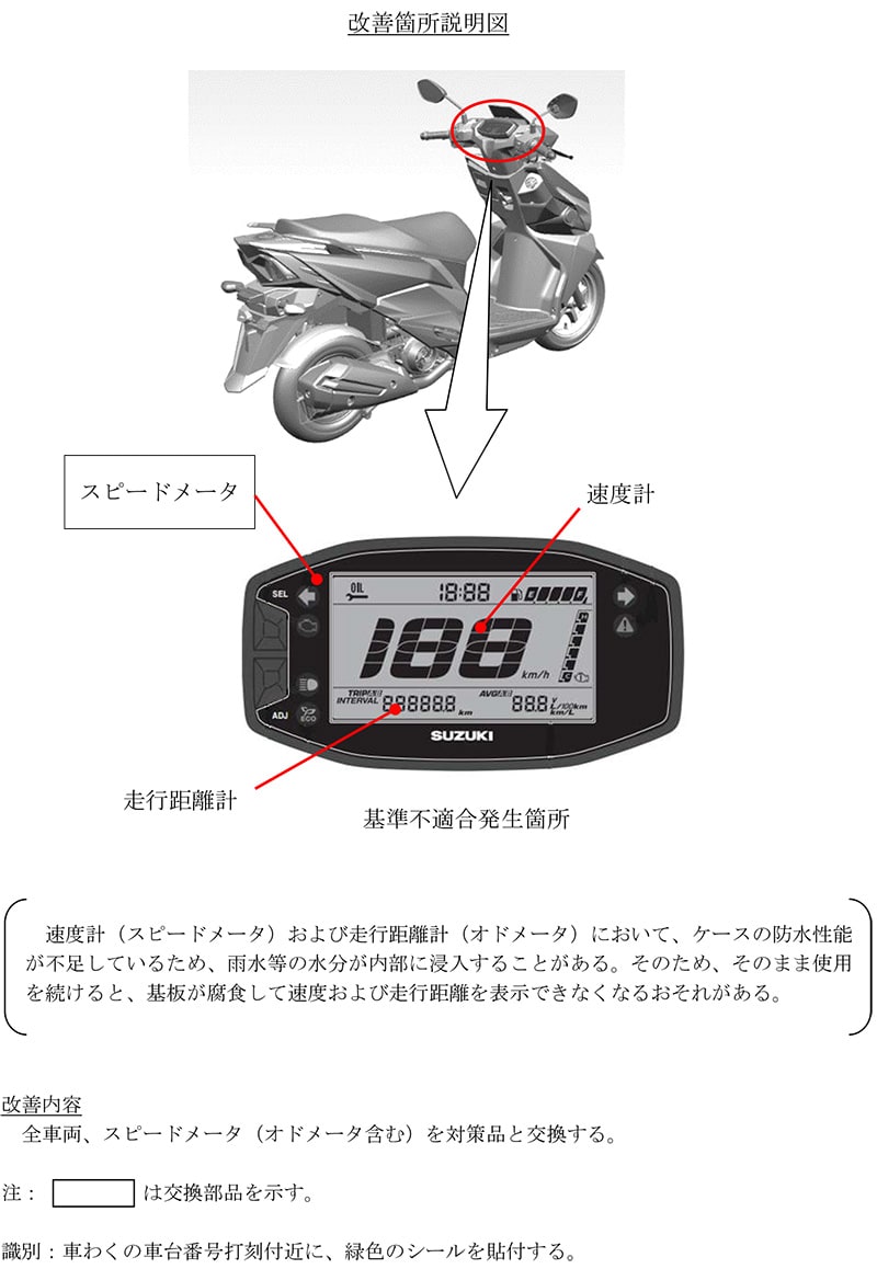 【リコール】スズキ アヴェニス125 ほか3車種 計1万9,280台 記事2