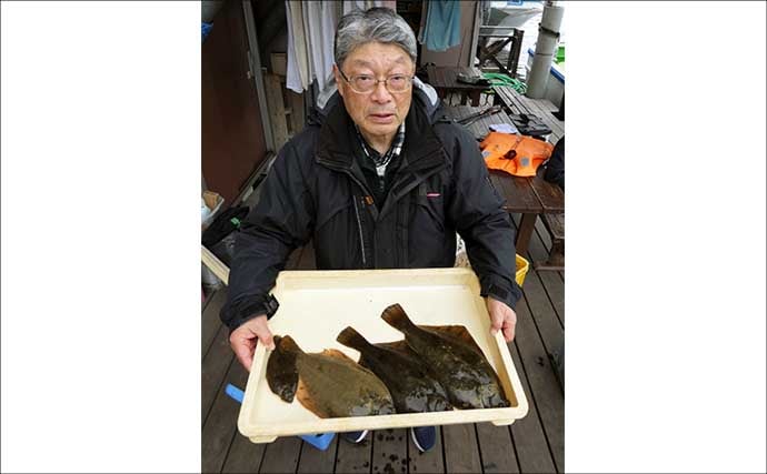 東京湾の船カレイ釣りでトップ4尾【荒川屋】1日通してアタリあり