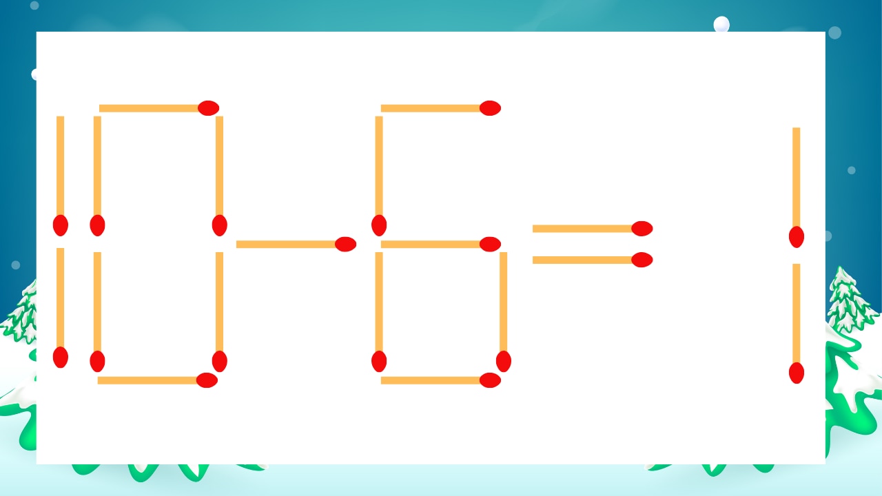 【マッチ棒クイズ】1本だけ動かして正しい式に：10-6=1？