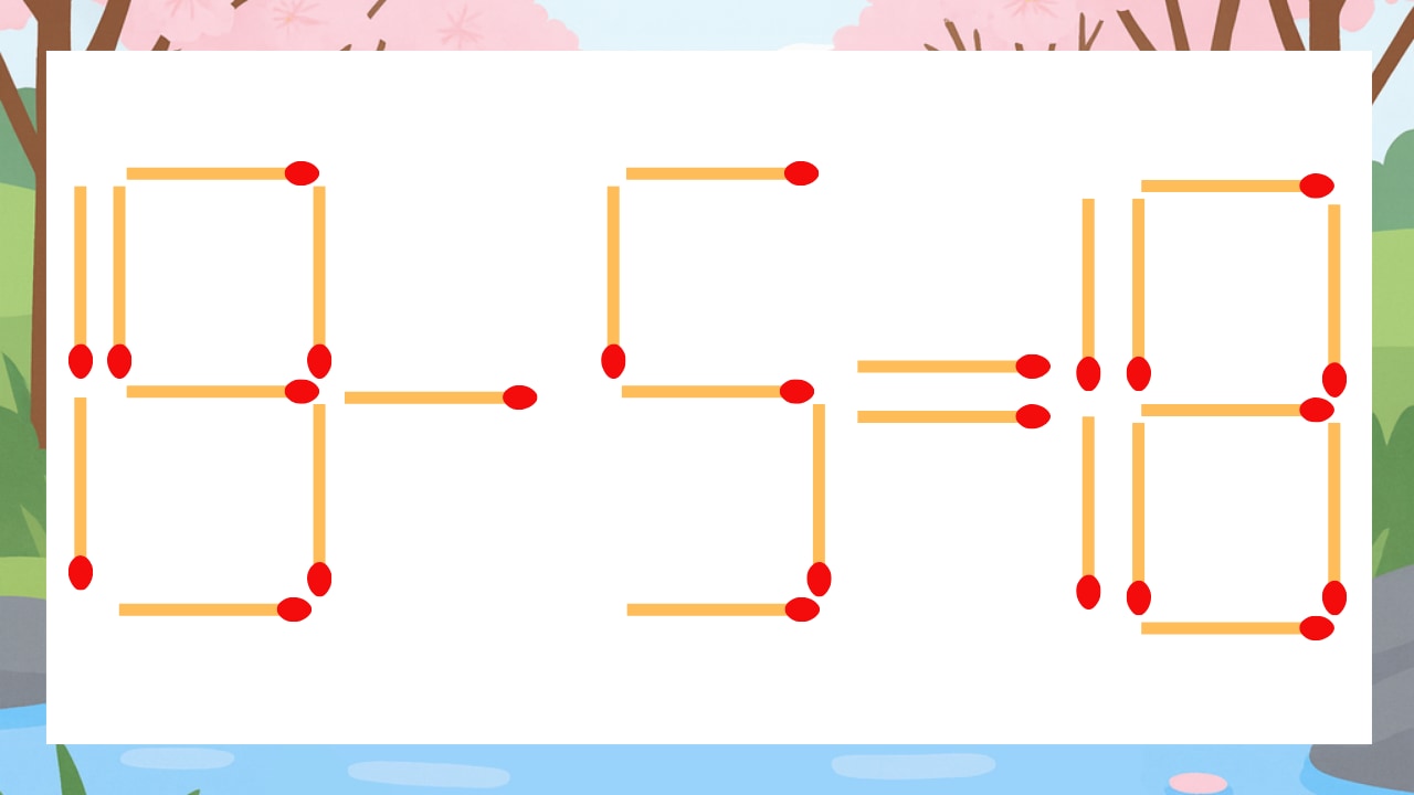 【マッチ棒クイズ】1本だけ動かして正しい式に：19-5=18？の画像