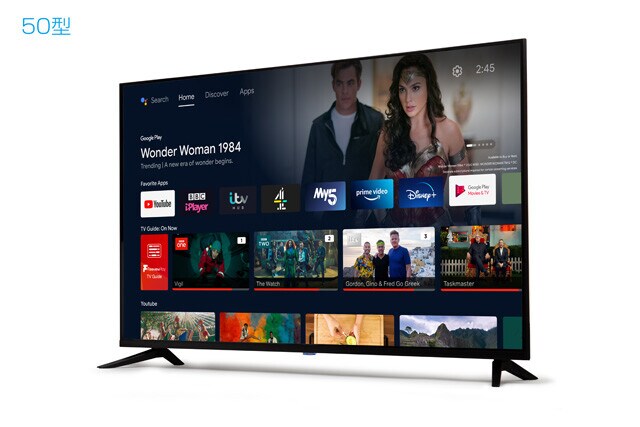 ドン・キホーテ　情熱価格50型4K対応　チューナーレススマートテレビ　公共放送の受信料徴収の対象外となるチューナーレステレビに、ついに4Kモデル登場。前作同様アンドロイドTV機能搭載で各動画配信サービスを楽しめる。50インチで衝撃の4万3780円！