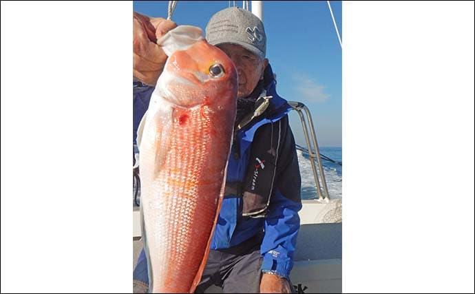 船のアカイサキ釣りで28～30cmダブル達成【福岡・沖ノ島沖】ゲストにチカメキントキ＆タカバも