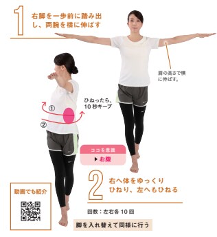 上体水平ひねり