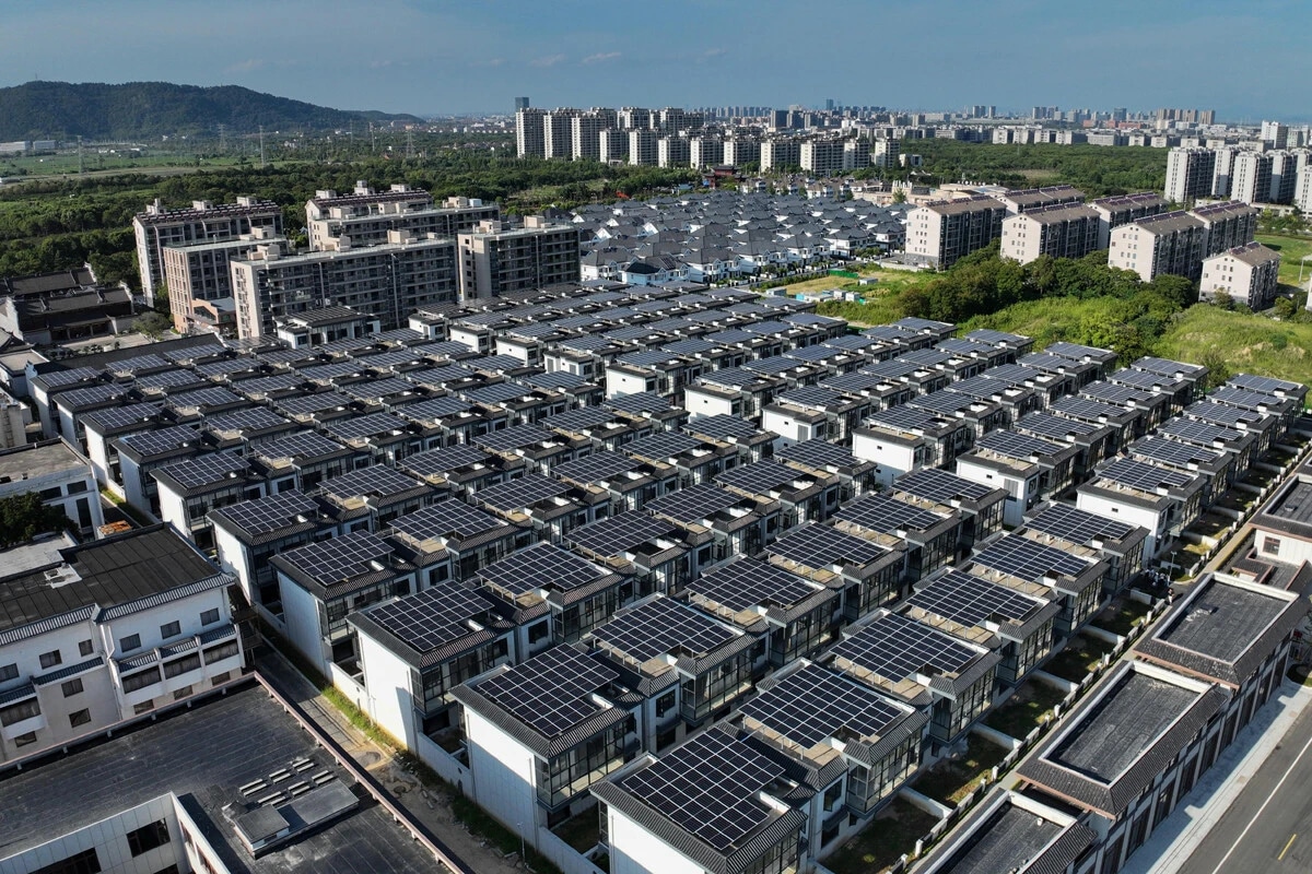 浙江省にある屋上分散型の大規模な太陽光発電施設