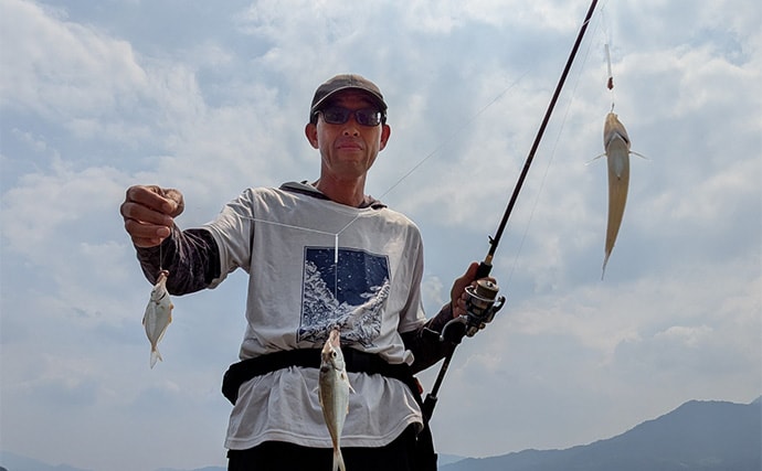 エギングタックルのちょい投げ釣りでシロギス25匹【京都府】潮目狙いで20cm超え良型が連発!