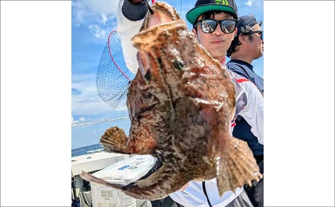 【沖釣り釣果速報】福井沖のSLJでアンコウをキャッチ!根魚続々ヒットで船上賑わう(福井)
