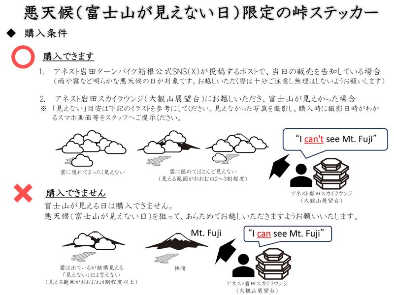 「富士山が見えなくてラッキー」アネスト岩田ターンパイク箱根で新ステッカー発売