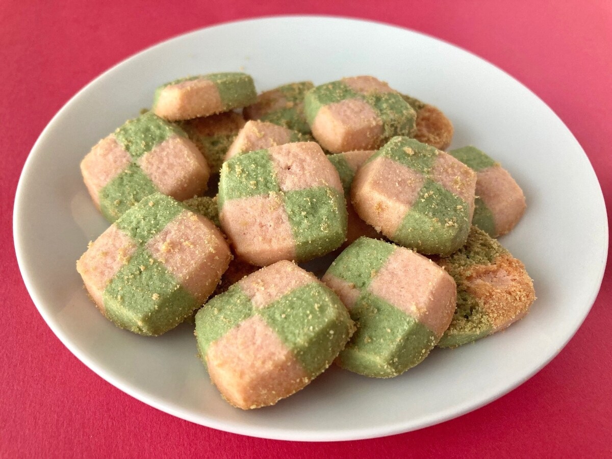 「桜と桜葉なの神神神すぎ！！」「市松模様が可愛い！」【無印良品】桜のアイスボックスクッキー