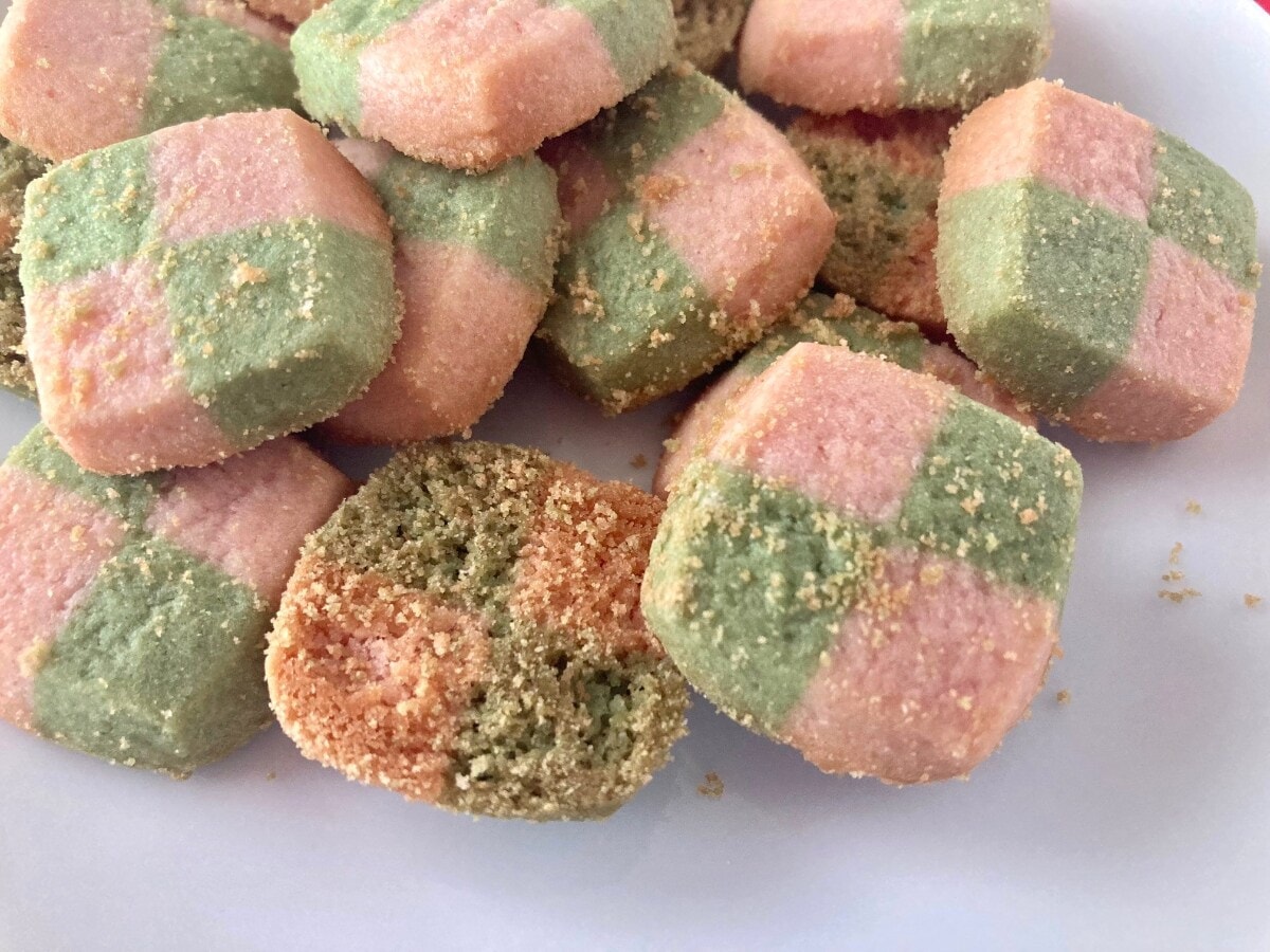 「桜と桜葉なの神神神すぎ！！」「市松模様が可愛い！」【無印良品】桜のアイスボックスクッキー