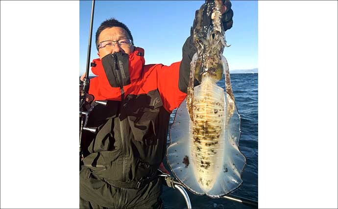 【沖のルアー釣果速報】伊勢志摩沖のティップランで良型アオリイカ連発！1kgアップも浮上（三重）