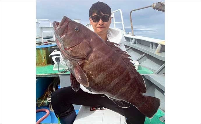 【沖釣り釣果速報】御前崎沖の落とし込み釣りで6kg超マハタが堂々浮上!(愛知・静岡)