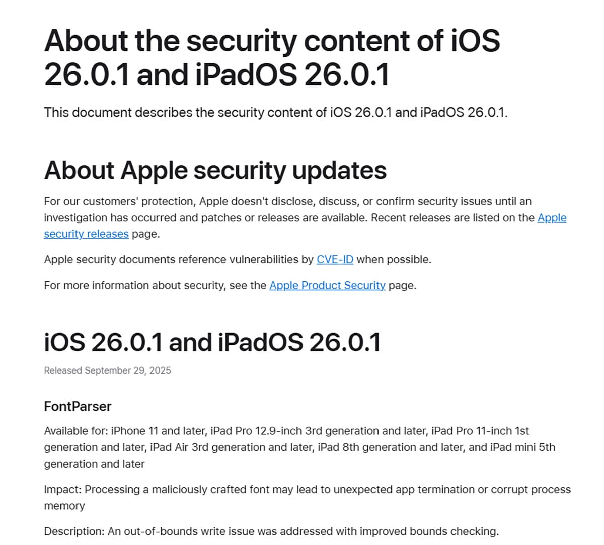 早くもiPhone「iOS 26.0.1」がリリース! Wi-Fi、Bluetooth、データ通信の不具合を解消!の画像3
